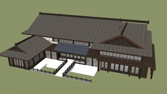 拈花�彻沤ㄖ�中式建筑SU模型
