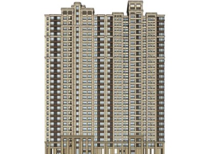 新古典风格高层住宅建筑SU模型