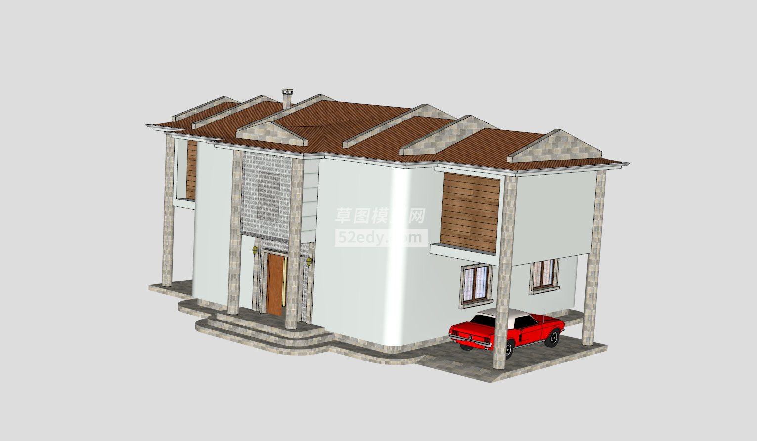 小型��W�e墅建筑SU模型QQ�g�[器截�D20190113142903(2)