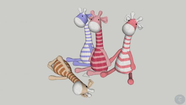 布娃娃玩具长颈鹿模型