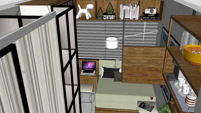 ���ڿռ�30ƽ�׵�סլģ��