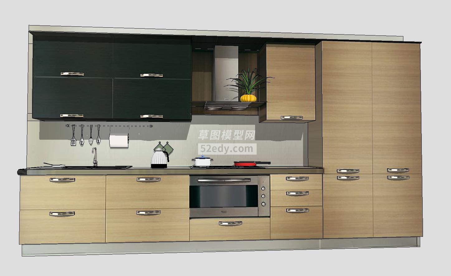 精致的室内厨房橱柜的SU模型QQ浏览器截图20190121235035(2)