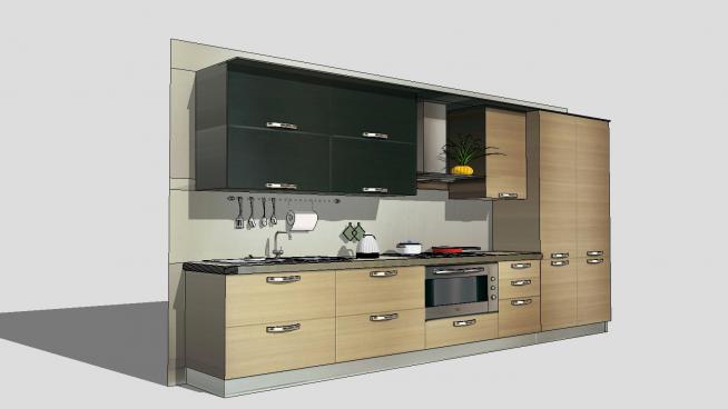 精致的室内厨房橱柜的SU模型QQ浏览器截图20190121235027(1)