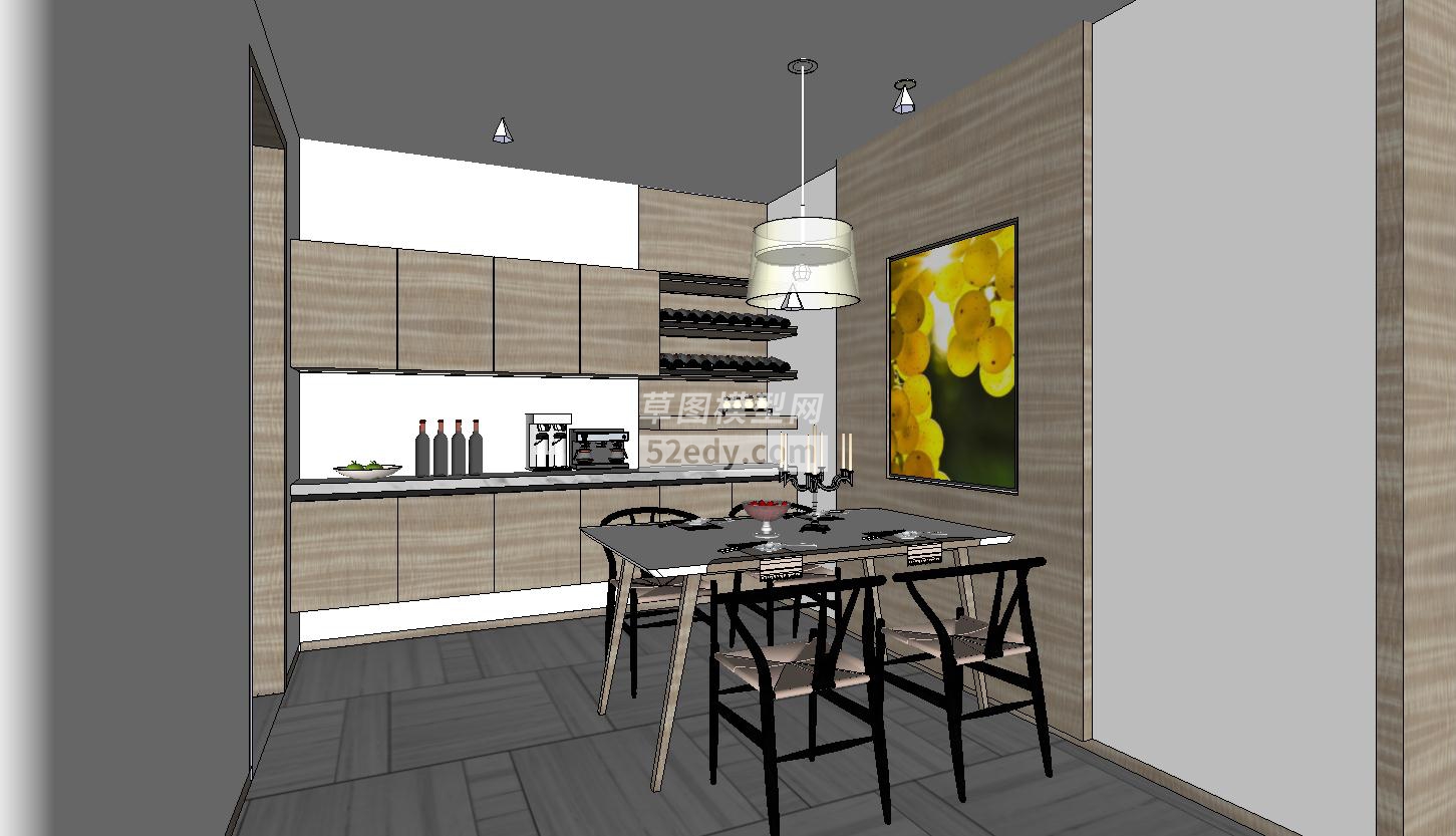 室内家装客厅厨房SU模型设计QQ浏览器截图20190122024331(2)