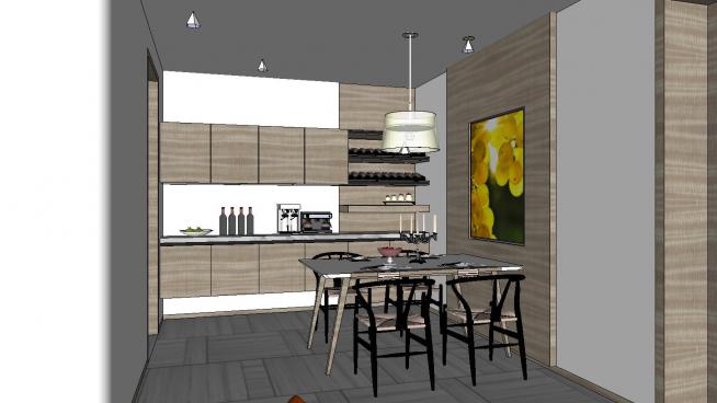 室内家装客厅厨房SU模型设计QQ浏览器截图20190122024339(3)