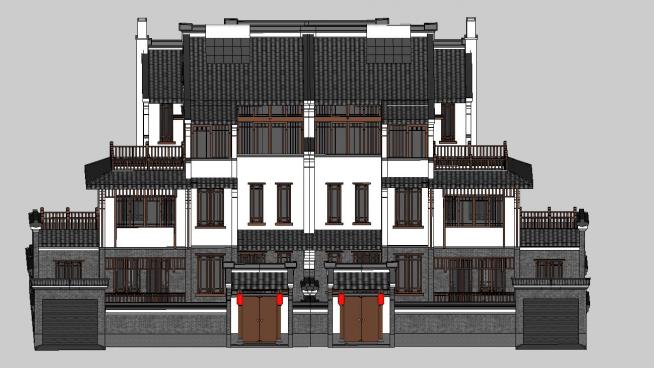 中式别墅的SU模型设计