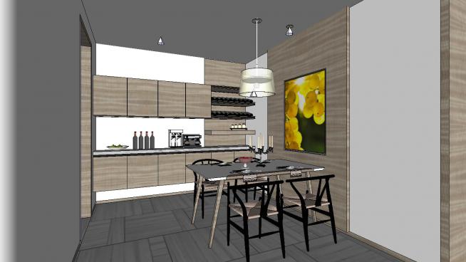 室内家装客厅厨房SU模型设计QQ浏览器截图20190122024331(2)