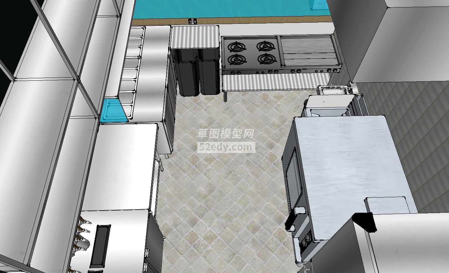 小型餐厅厨房SU模型设计QQ浏览器截图20190123210400(4)