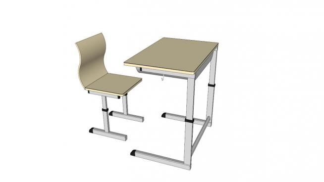 学校教室桌椅课桌模型II