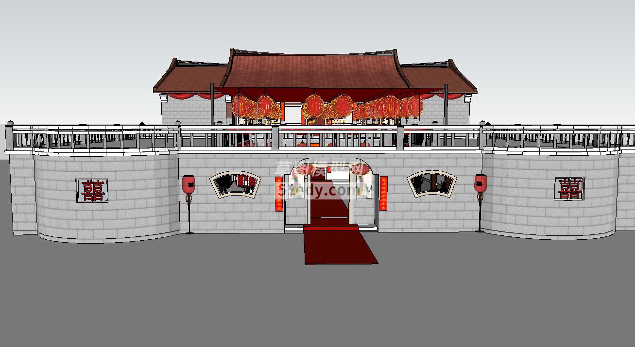 中式婚礼老房子和洞房SKP模型QQ浏览器截图20190124173242(2)