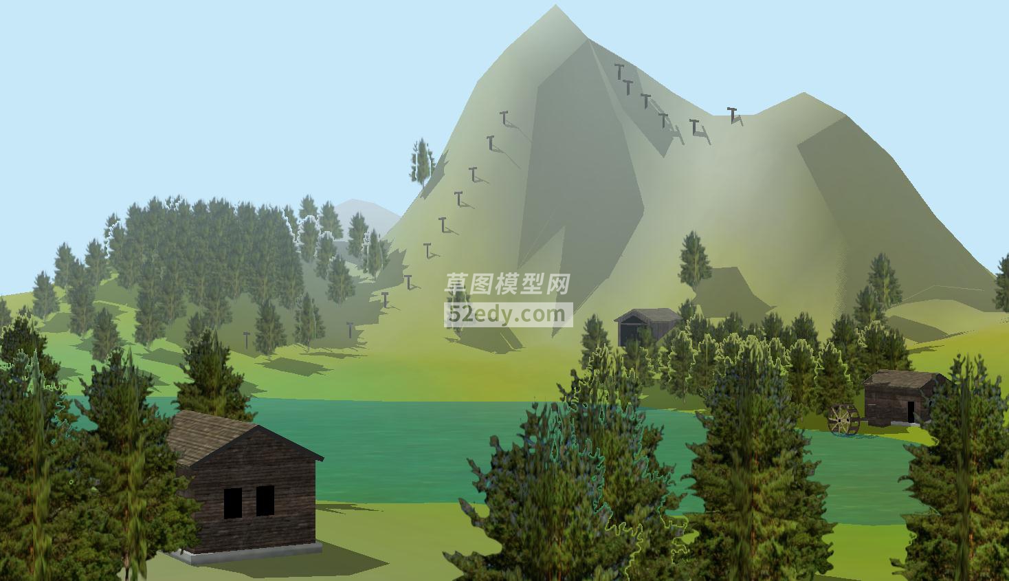 绿水青山SU模型山脚下的村落QQ浏览器截图20190124231532(1)
