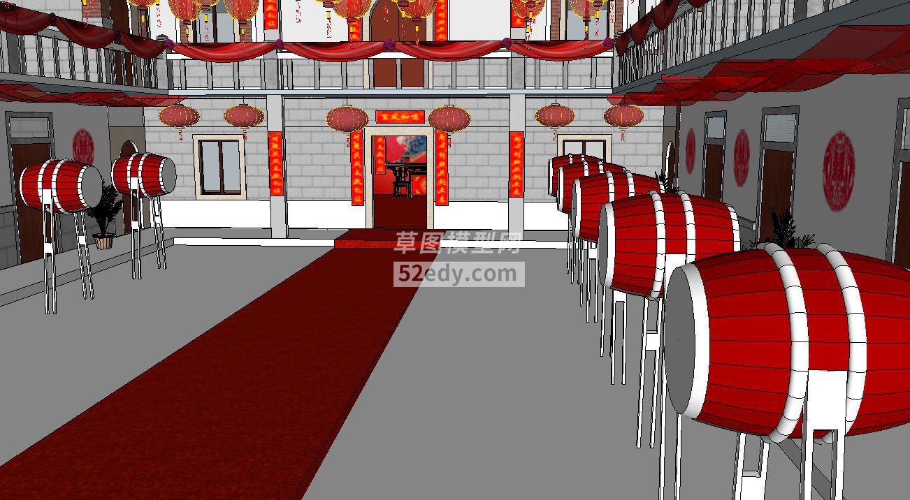 中式婚礼老房子和洞房SKP模型QQ浏览器截图20190124173259(4)