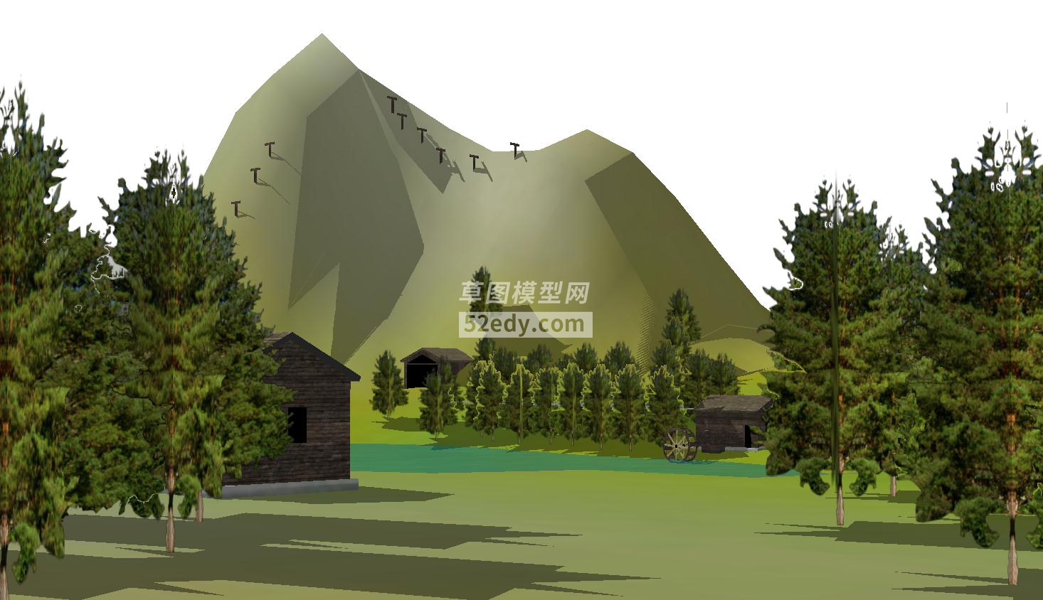 绿水青山SU模型山脚下的村落QQ浏览器截图20190124231547(3)