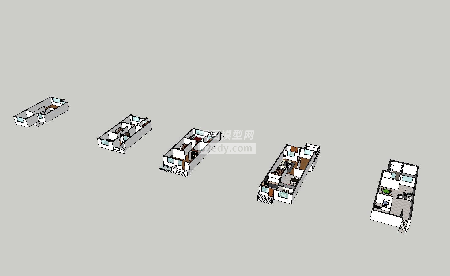 串联住房室内家具装饰布置SU模型设计QQ浏览器截图20190125032917(1)