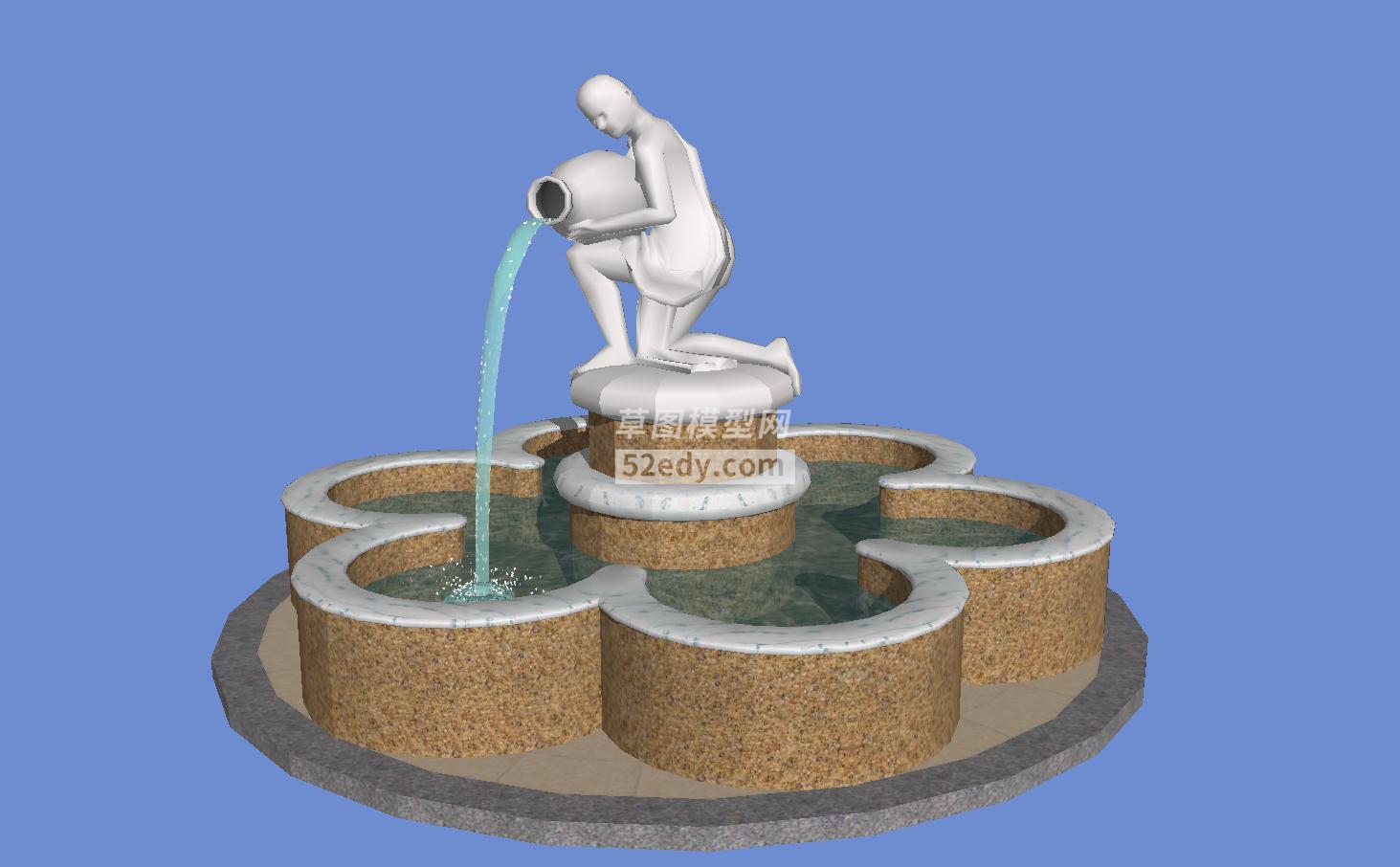 欧式风格男人拿水瓶喷泉流水模型QQ浏览器截图20190125023841(1)