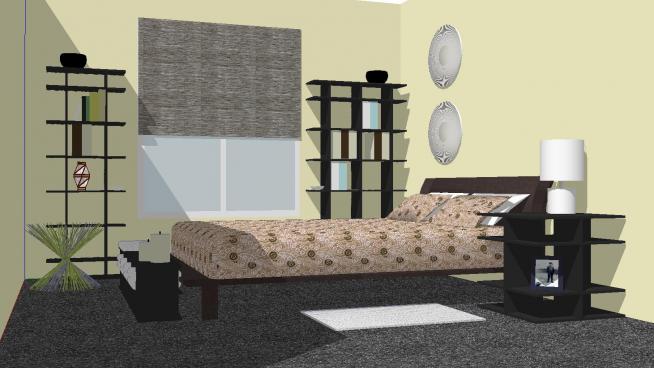 智能家具卧室SKP模型布置设计