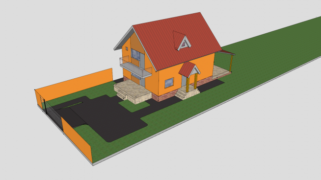 简易庭院橙色住宅SU模型QQ浏览器截图20190126114924(1)