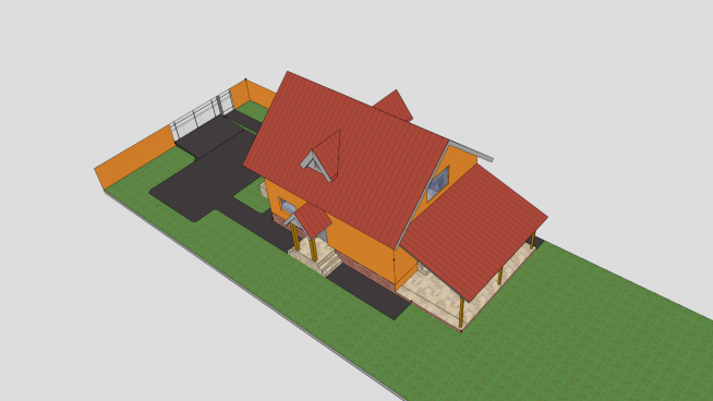 简易庭院橙色住宅SU模型QQ浏览器截图20190126114916(2)