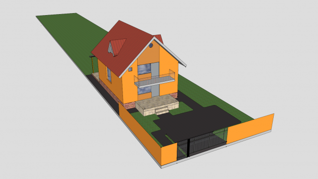 简易庭院橙色住宅SU模型QQ浏览器截图20190126114903(4)
