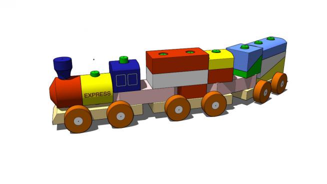 玩具积木火车模型
