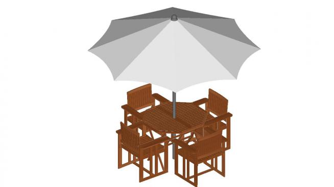 遮阳伞桌椅SU模型