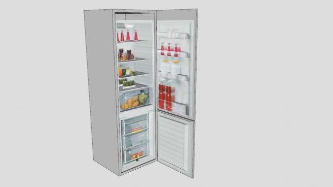 打开的电冰箱模型