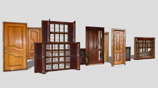 欧式木质门窗SU模型设计
