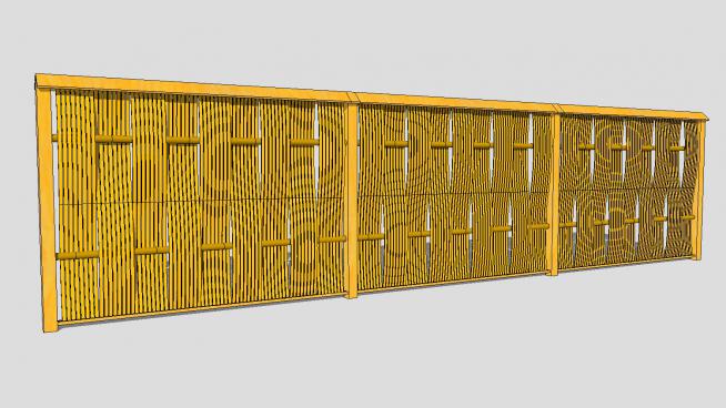 双织竹篱笆竹栅栏SU模型