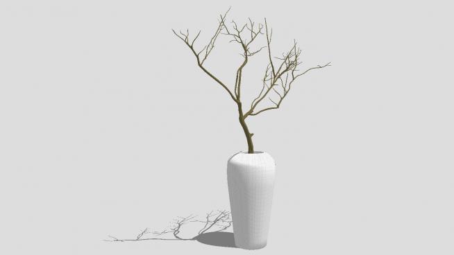 花瓶枯树枝模型