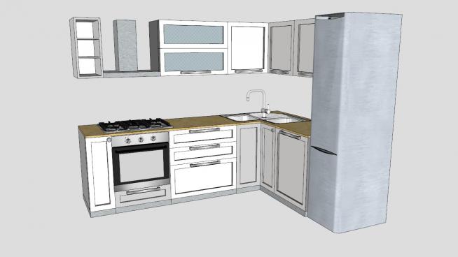 现代厨房橱柜模型组I