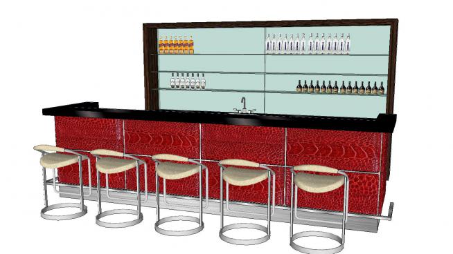 酒吧吧台SU设计模型