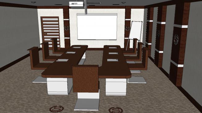 公司小型会议室SU模型