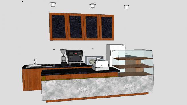 酷乐咖啡店厨房设施SU模型