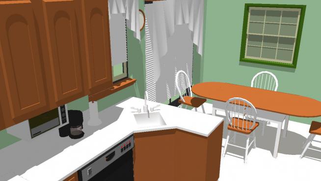 我的厨房室内SKP模型设计
