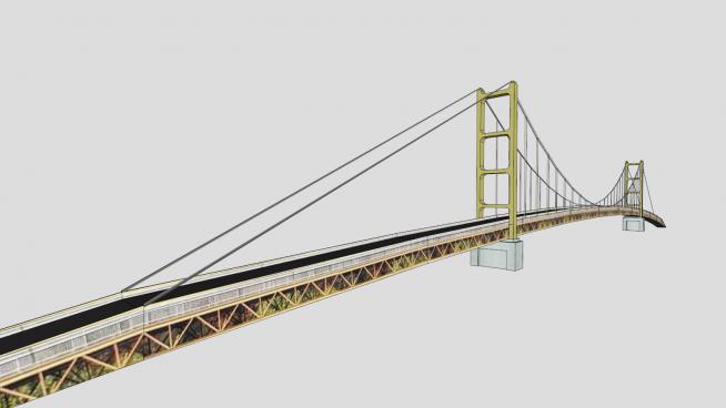 通往校区的盖西大桥SU模型