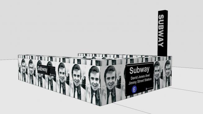 新地铁大卫琼斯壁像入口SU模型