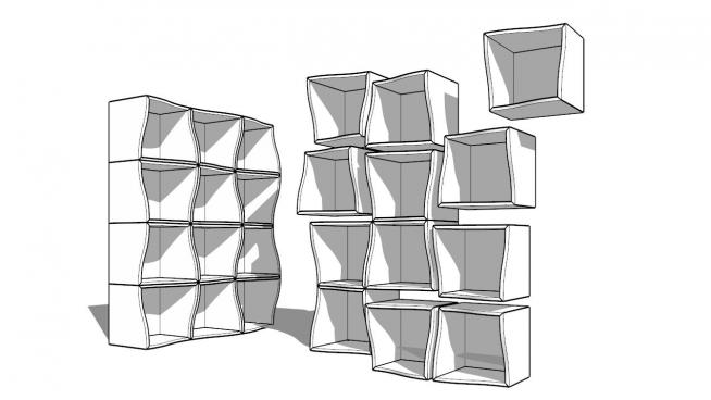 模块化书柜模型