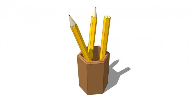 简单木制铅笔筒模型