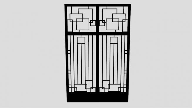 中式木窗子模型