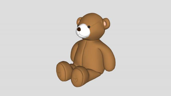 玩具熊抱熊布娃娃SU模型