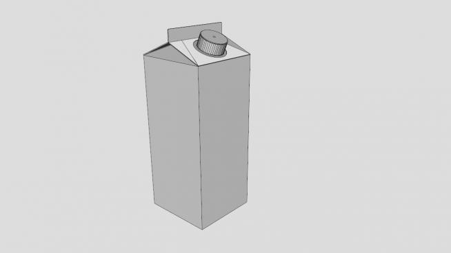 饮料纸盒牛奶盒SU模型