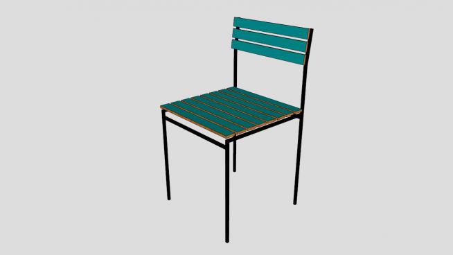 金属架木质椅子的SU模型