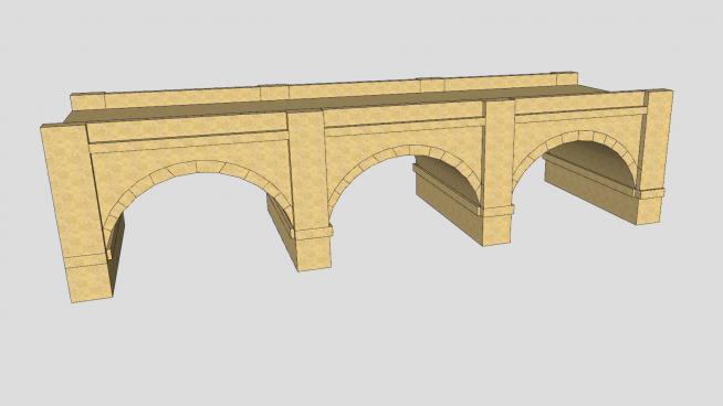 三拱道石桥SU模型
