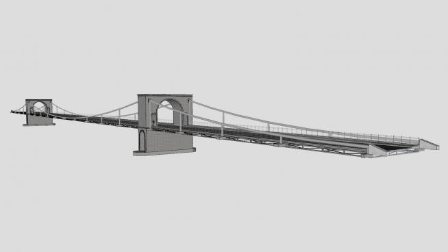 砖砌体吊桥SU模型