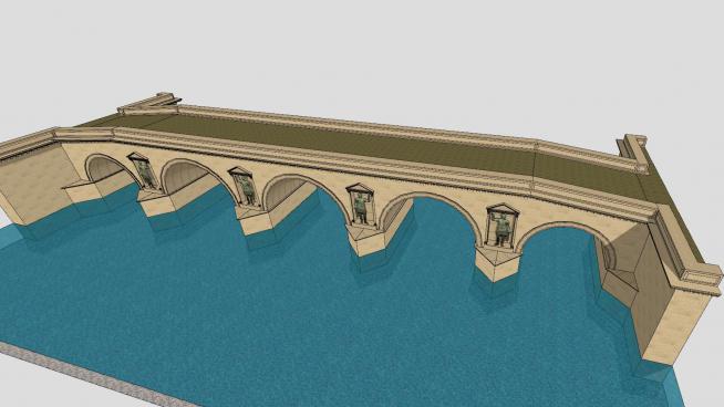 古罗马浮雕桥梁SU模型