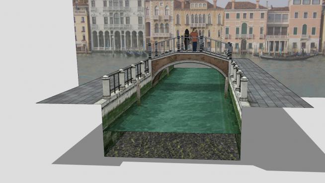 威尼斯运河拱桥SU模型