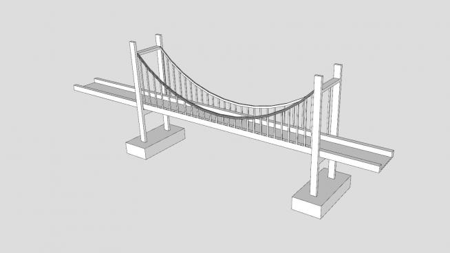 现代拉索桥梁SU模型