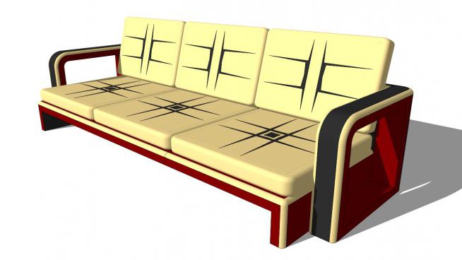 两用沙发的SKP模型素材设计