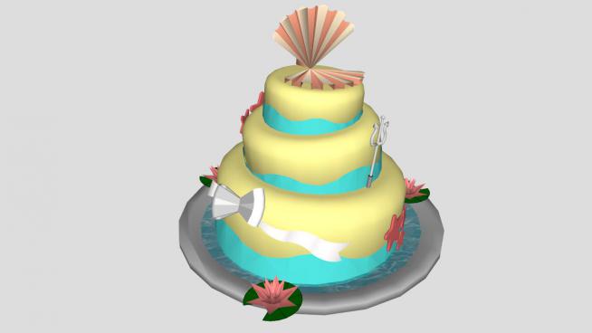 婚礼蛋糕生日蛋糕的SKP模型素材