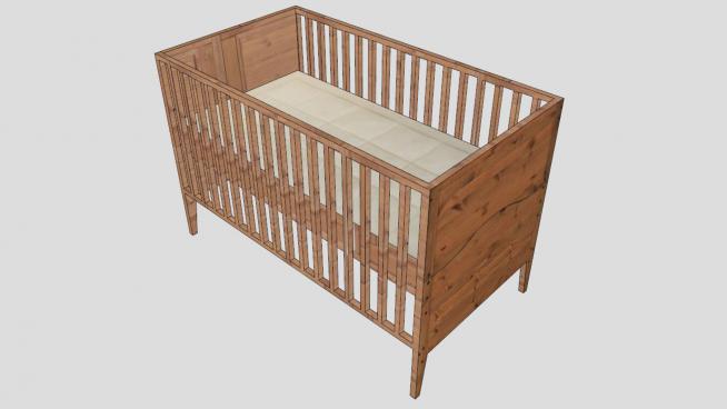 简单的婴儿床铺的SKP素材模型